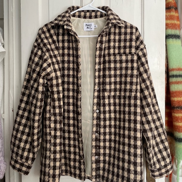 Princess Polly Harry Jacket Check Beige - Picture 2 of 6